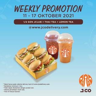 Promo Harga 1/2 lusin JCLUB + Thai Tea + Lemon Tea  - JCO