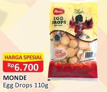 Promo Harga MONDE Egg Drops Biscuits 110 gr - Alfamart