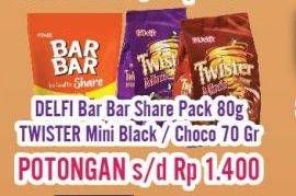 Promo Harga Delfi Bar Bar/Twister Minis  - Hypermart