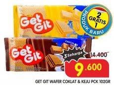 Promo Harga GET GIT Wafer Assorted Cheese, Chocolate 102 gr - Superindo