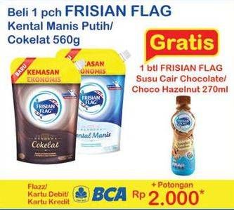 Promo Harga FRISIAN FLAG Susu Kental Manis Putih, Cokelat 560 gr - Indomaret