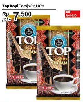 Promo Harga Top Coffee Kopi Toraja 2 In 1 10 pcs - Carrefour