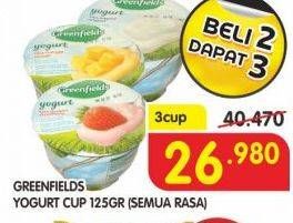 Promo Harga GREENFIELDS Yogurt All Variants per 3 pcs 125 gr - Superindo