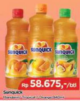 Promo Harga SUNQUICK Minuman Sari Buah Orange, Mandarin 840 ml - TIP TOP