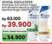 Promo Harga Head & Shoulders Shampoo Lemon Fresh, Clean Balanced, Cool Menthol 300 ml - Indomaret