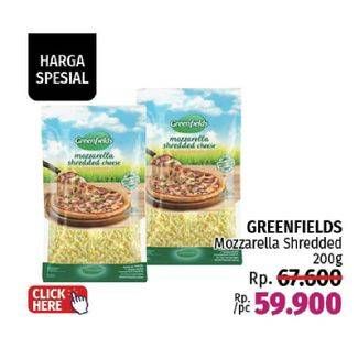Promo Harga Greenfields Cheese Mozzarella Shredded 200 gr - LotteMart