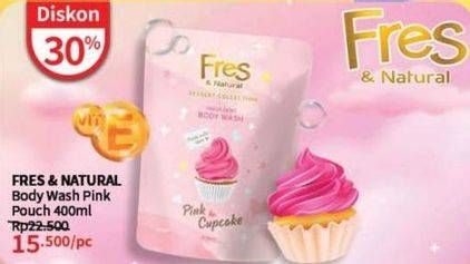 Promo Harga Fres & Natural Body Wash Dessert Collection Pink Cupcake 450 ml - Guardian