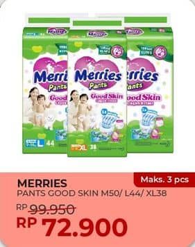 Promo Harga Merries Pants Good Skin M50, XL38, L44 38 pcs - Yogya