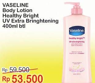 Promo Harga VASELINE Intensive Care Healthy White UV Lightening 400 ml - Indomaret
