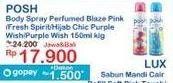 Promo Harga POSH Body Spray Blaze Pink/Fresh Spirit Hijab Purple Wish 150ml  - Indomaret