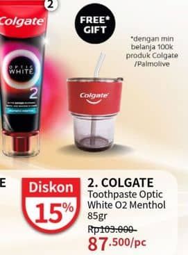 Promo Harga Colgate Toothpaste Optic White White O2 Aromatic Menthol 85 gr - Guardian