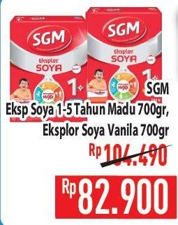 Promo Harga SGM Eksplor Soya 1-5 Susu Pertumbuhan Madu, Vanila 700 gr - Hypermart