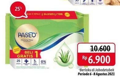 Promo Harga PASEO Cleansing Wipes Anti Bacterial 25 sheet - Alfamidi