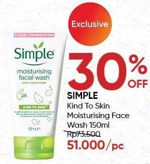 Promo Harga SIMPLE Kind to Skin Facial Wash Moisturising 150 ml - Guardian