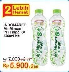 Promo Harga INDOMARET Air Minum pH 8+ 500 ml - Indomaret