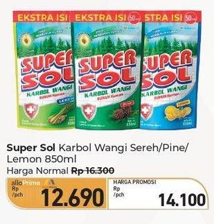 Promo Harga Supersol Karbol Wangi Sereh, Pine, Lemon Mint 800 ml - Carrefour