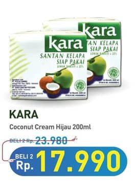 Promo Harga Kara Coconut Cream (Santan Kelapa) 200 ml - Hypermart