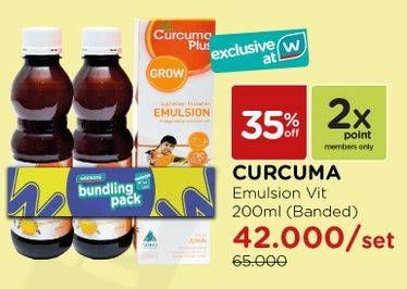 Promo Harga CURCUMA PLUS Emulsion Suplemen Makanan 200 ml - Watsons
