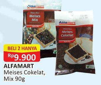 Promo Harga ALFAMART Meises Cokelat, Choco Meises Mix per 2 pouch 90 gr - Alfamart