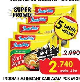 Promo Harga Indomie Mi Kuah Kari Ayam 72 gr - Superindo