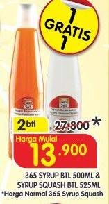 Promo Harga 365 Syrup 500ml/Syrup Squash 525ml  - Superindo