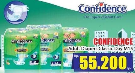 Promo Harga Confidence Adult Diapers Classic Day M15  - Hari Hari