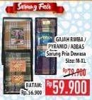 Promo Harga GAJAH RIMBA / PYRAMID / ABBAS Sarung Pria Dewasa Size M-XL  - Hypermart