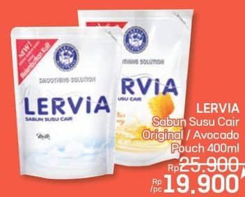 Promo Harga Lervia Sabun Cair Susu  Original, Plus Avocado 400 ml - LotteMart