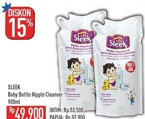 Promo Harga Sleek Baby Bottle, Nipple and Accessories Cleanser 900 ml - Hypermart