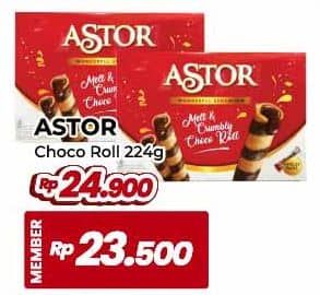 Promo Harga Astor Wafer Roll 224 gr - Yogya