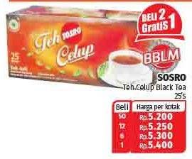 Promo Harga Sosro Teh Celup Black Tea 25 pcs - Lotte Grosir