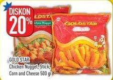 Promo Harga GOLDSTAR Chicken Nugget Stick, Corn And Cheese 500 gr - Hypermart