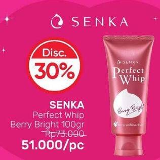 Promo Harga SENKA Perfect Whip Facial Foam Berry Bright 100 gr - Guardian