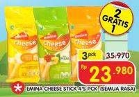 Promo Harga EMINA Cheese Stick All Variants per 3 pouch 4 pcs - Superindo