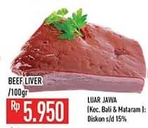 Promo Harga Beef Liver (Hati Sapi) per 100 gr - Hypermart