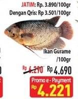 Promo Harga Ikan Gurame per 100 gr - Hypermart