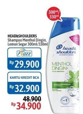 Promo Harga HEAD & SHOULDERS Shampoo Menthol Dingin, Lemon Fresh 300 ml - Alfamidi