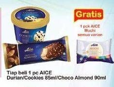 Promo Harga AICE Ice Cream Choco Cookies, Durian, Chocolate Almond 60 gr - Indomaret