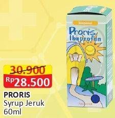 Promo Harga PRORIS Syrup Penurun Demam Suspensi Jeruk 60 ml - Alfamart