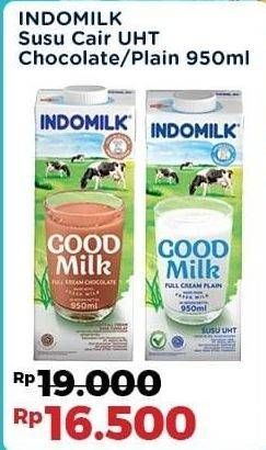 Harga Indomilk Susu UHT Cokelat, Full Cream Plain 950 ml di Indomaret