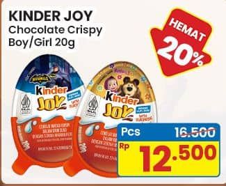 Promo Harga Kinder Joy Chocolate Crispy Girls, Boys 20 gr - Indomaret