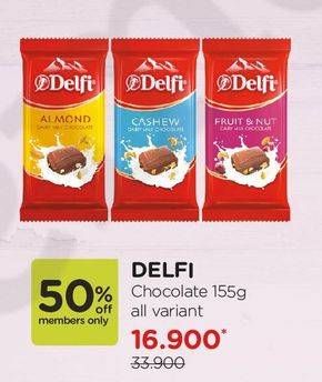 Promo Harga DELFI Chocolate All Variants 155 gr - Watsons