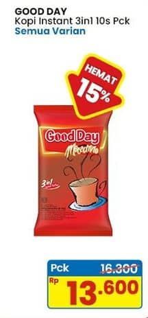 Promo Harga Good Day Instant Coffee 3 in 1 All Variants per 10 sachet 20 gr - Indomaret