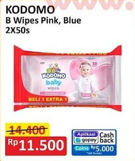 Promo Harga Kodomo Baby Wipes Rice Milk Pink, Classic Blue 50 pcs - Alfamart