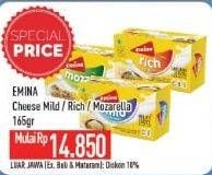 Promo Harga EMINA Cheddar Cheese Mild, Mozza, Rich 165 gr - Hypermart