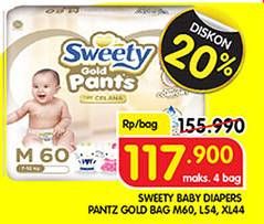 Promo Harga Sweety Gold Pants M60, XL44, L54 44 pcs - Superindo