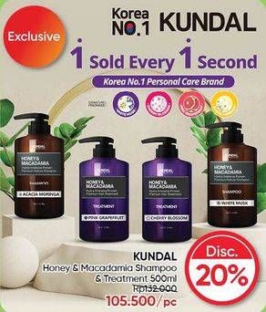 Promo Harga KUNDAL Honey & Macadamia Pure Natural Balancing Refreshing Shampoo 500 ml - Guardian