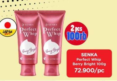 Promo Harga SENKA Perfect Whip Facial Foam Berry Bright 100 gr - Watsons