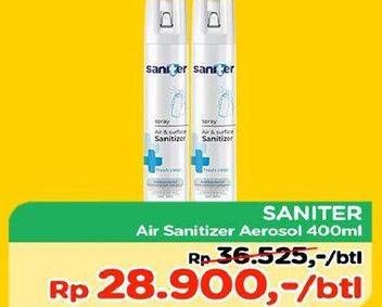 Promo Harga SANITER Air & Surface Sanitizer Aerosol Fresh Clean 400 ml - TIP TOP