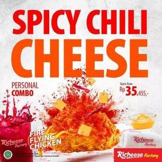 Promo Harga RICHEESE FACTORY Fire Flying Chicken Chili Cheese Personal  - Richeese Factory